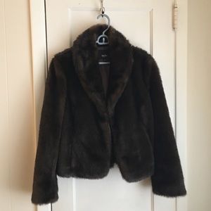 NWOT Mossimo Brown Faux Fur Coat